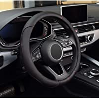 Funda universal para volante de coche de piel de microfibra- 38 cm- color negro
